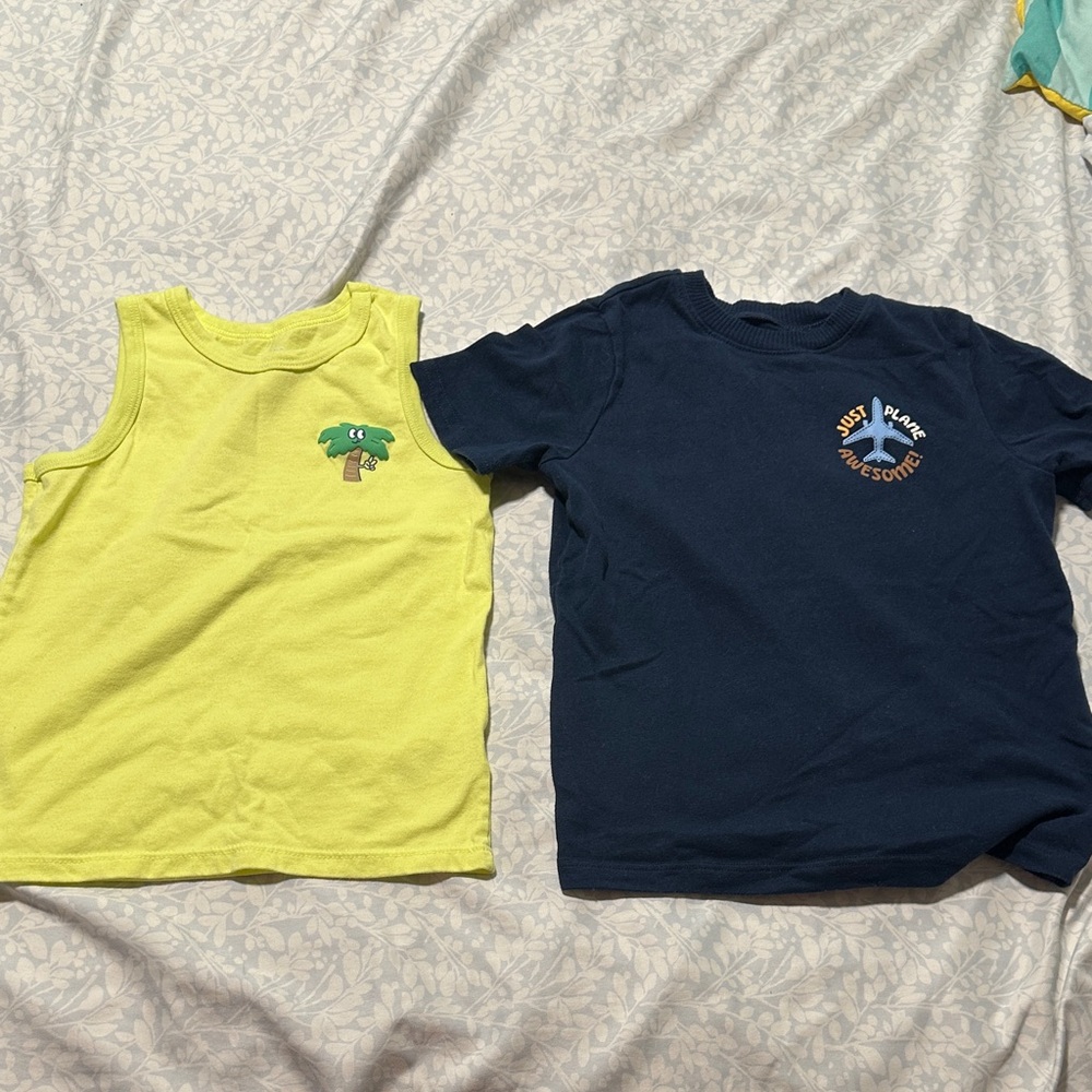 Kids Yellow Palm Tree Tank Top